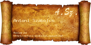 Antoni Szabolcs névjegykártya